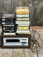 Vintage BSR McDonald 8 Track Cartridge Stereo Player Woodgrain Untested W Tapes