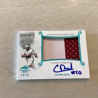 COOPER RUSH 2017 Leaf Trinity Game Worn Jumbo Patch Auto Autograph Rookie RC /25