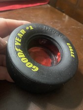 Vintage Goodyear Eagle #D5550 Slick Rubber Tire Ashtray Red glass BRAND NEW tags