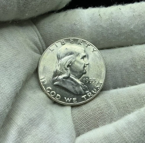 1953-S Franklin Silver Half Dollar AU Uncertified U250