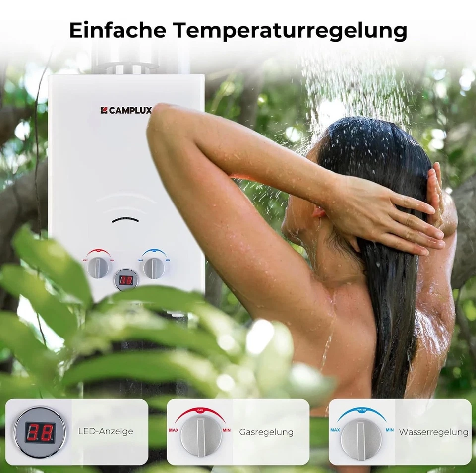 CAMPLUX 11kW  6L Instant Gas Water Heater with Rain Cap RRP £209.99 - Image 2 of 4