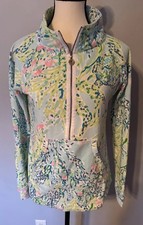 Lilly Pulitzer Luxletic Skipper Popover Pullover Top Small Blue Green Pink