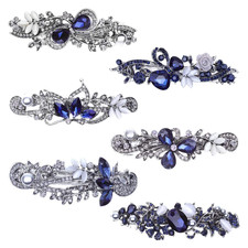Hair Barrettes for Women, 6 Pcs Crystal Rhinestones Hair Barrettes Fancy Vintag