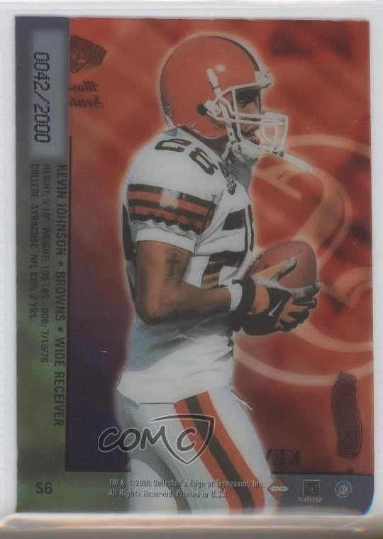 2000 Collector's Edge Masters Sentinels Silver /2000 Kevin Johnson #S6 - Image 2 of 2