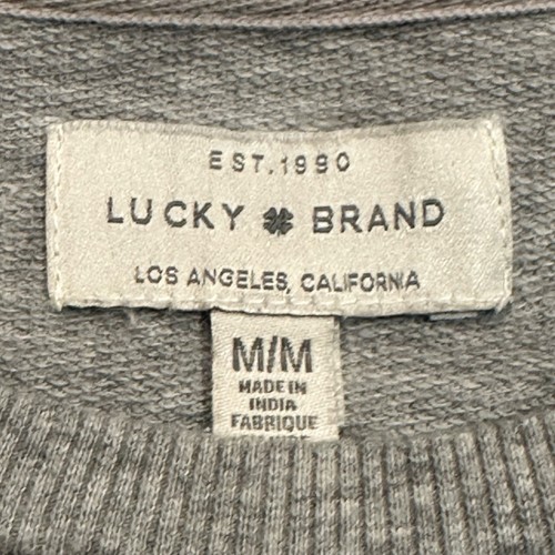 Lucky Brand Women’s Medium Gray Sweatshirt with Embroidered Floral Motif - Picture 3 of 7