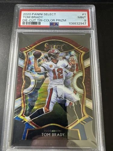 2020 Panini Select Die Cut Tri Color Prizm #1 Tom Brady Buccaneers PSA 9 MINT