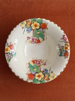 SELTENE Keeling & Co Losol Ware 30er Jahre Art Deco Fußschale ''Blütenmuster''.  Sehr guter Zustand