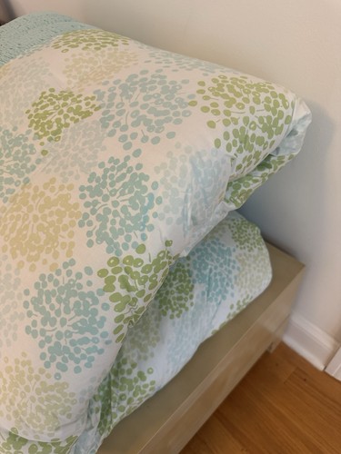 Dkny Aqua Blue Confetti Full / Queen Comforter Set 4pc Pillow Shams Bedding