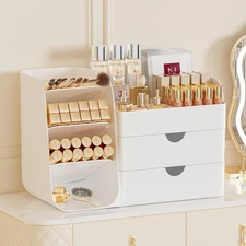 Makeup Organizer with Drawers,Large Capacity Countertop Organizer for Vanity,Bat