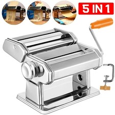 5 IN 1 STAINLESS STEEL PASTA LASAGNE SPAGHETTI TAGLIATELLE RAVIOLI MAKER MACHINE