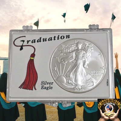 #ad #ad 2026 $1 American Silver Eagle 1 oz BU GRADUATION Snaplock Fast Daily Shipping $99.95