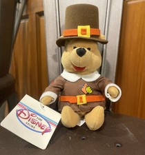 Disney Thanksgiving Pilgrim Winnie the Pooh NEW 8" Bean Bag Plush