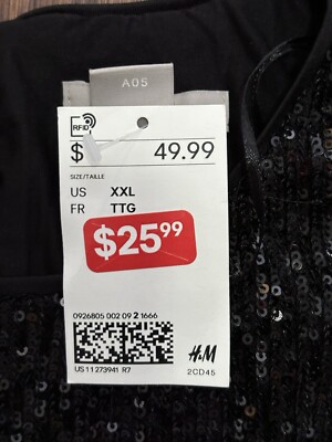 NWT H & M Black Sequin Party Dress Size XXL | eBay NWT H & M Black Sequin Party Dress Size XXL | eBay