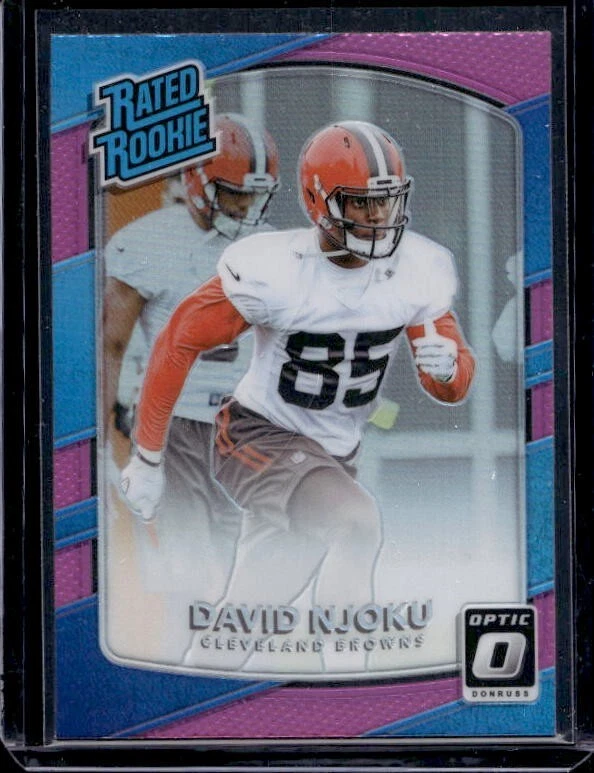 2017 Panini Optic David Njoku #164 Pink Refractor Rated Rookie RC Browns