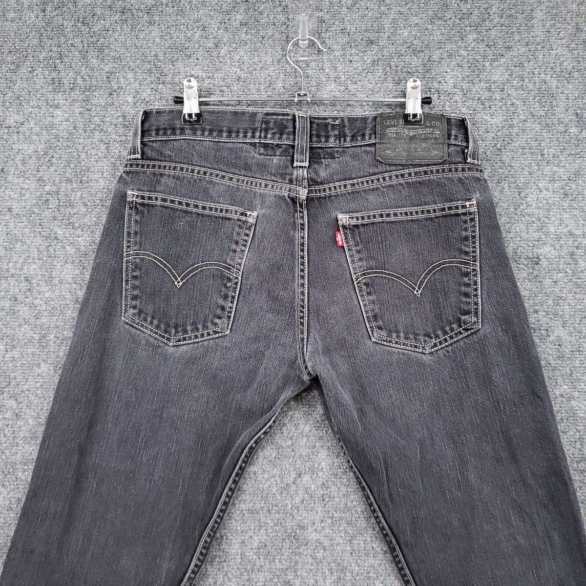 Levis 506 Jeans Mens 32x30 Gray Skinny Tapered Dark Wash Denim Zip