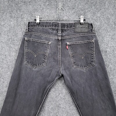 Levis 506 Jeans Mens 32x30 Gray Skinny Tapered Dark Wash Denim Zip