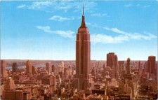 New York City Empire State Building Vintage Chrome Postcard Posted A43