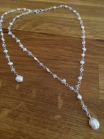 Designer Backdrop Bridal Necklace Jewelry Swarovski Crystal And Freshwater Pearl Designer Backdrop Bridal Necklace Jewelry Swarovski Crystal And Freshwater Pearl