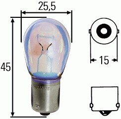 LAMPADA P21W 12V 21W BA15S 1 FILAMEMTO