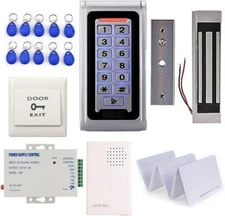 RFID Keypad Door Entry Systems 600lbs Electric Magnetic Lock Keychains Cards