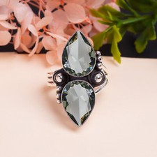 Black Tourmaline Gemstone 925 Sterling Silver Ring Oxidize Jewelry Gift.
