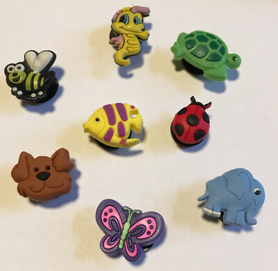 8 Schuh Pins - Shoe Charms - Anstecker für Crocs - Clogs - Tiere -