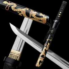 Japanese Ninja Tanto Samurai Katana Sword Sharp Folded Steel Dragon Dagger Knife