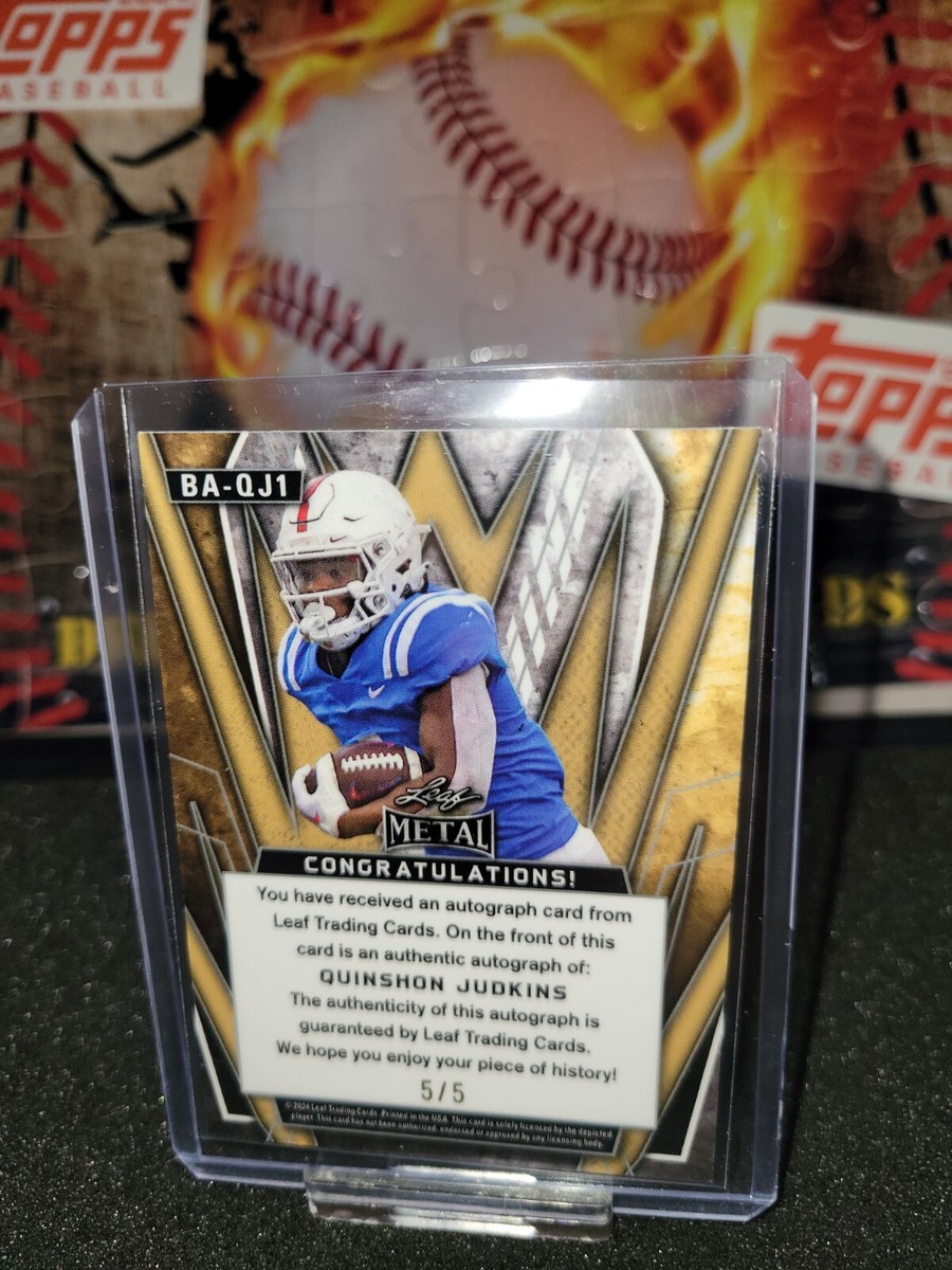 Quinshon Judkins 2024 LEAF METAL BLUE ROOKIE PARALLEL #5/5 OHIO
