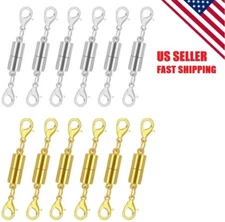 12 PK Lobster Clasps Gold & Silver Colors Magnetic Swivel Snap Hook Claw Metal