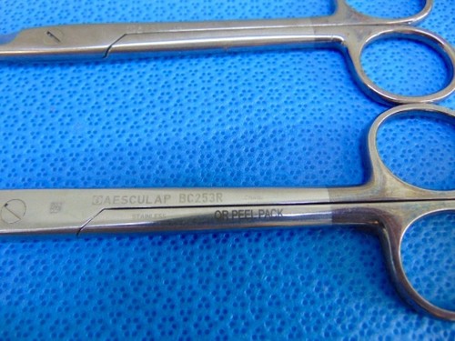 2er Set Aesculap BC253R gebogene medizinische Schere ~ KOSTENLOSER VERSAND R394y - Bild 2 von 4