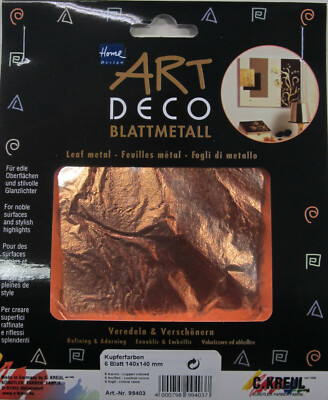 Kreul Art Deco Blattmetall Retro – 6 Blatt, Ca. 140x140 Mm, Für Bastelprojekte