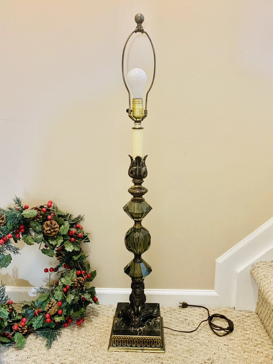 Vintage green top marble lamp