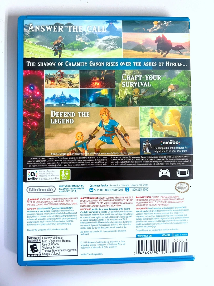 The Legend of Zelda Breath of the Wild Wii U Complete with Manual TESTED  WORKING