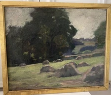 Framed Late 19th Century Post-Impressionist Landscape Painting