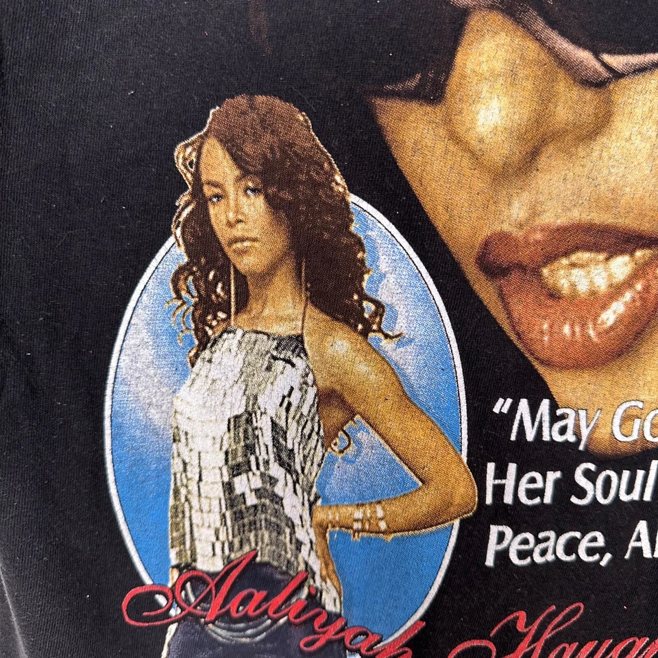 Camiseta de rap vintage 2001 Aaliyah 'Try Again' Memorial RIP talla M Foto 3 de 4