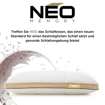 Vitapur NEO Erwachsenen ATMUNGSAKTIVE Kopfkissen 40×80 für ruhige Schlafenszeit