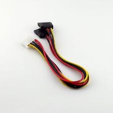 IDE 4Pin Female Molex to Dual SATA Female Y Splitter HDD Power Adapter Cable 1FT
