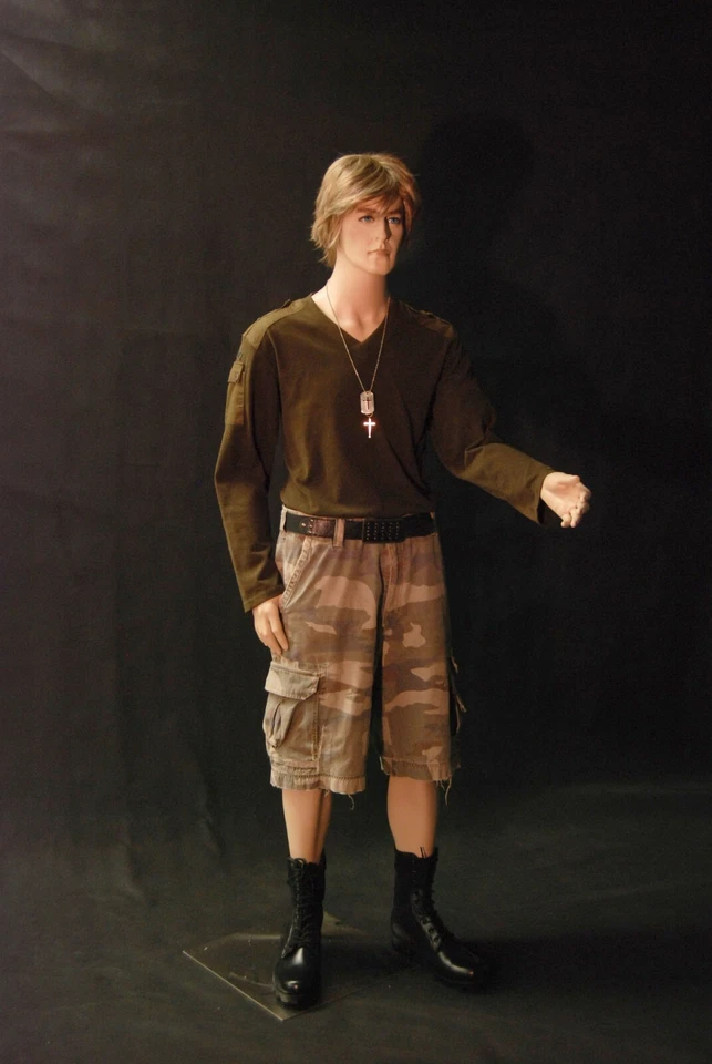 玻璃纤维逼真成人男性短身人体模型带可移动肘部 — 第 2/4 张图片