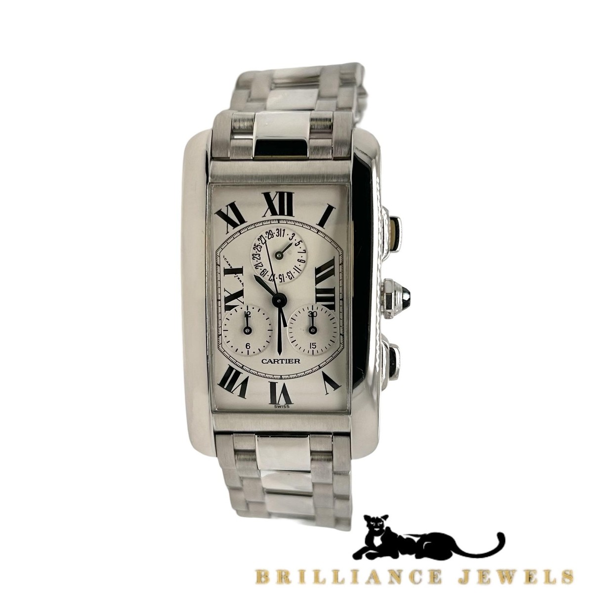 Cartier Tank Chronoflex Ref. 2312 18k White Gold Watch | eBay