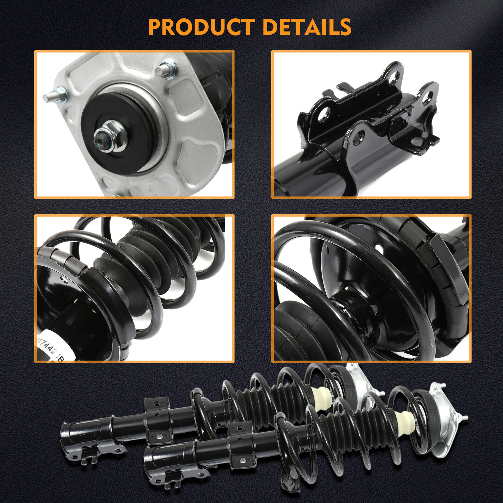 2x Front Shocks Struts Spring Assembly For Volvo V70 XC70 20012007 2