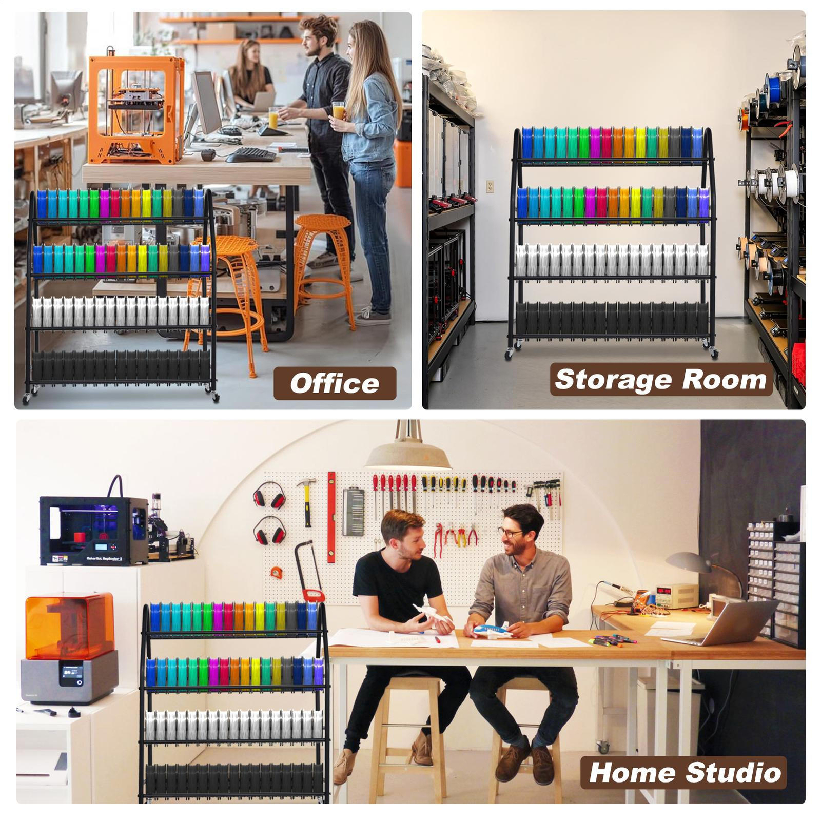 3D Printer Filament Storage Rack, Heavy Duty Storage Shelves for 100 Printing