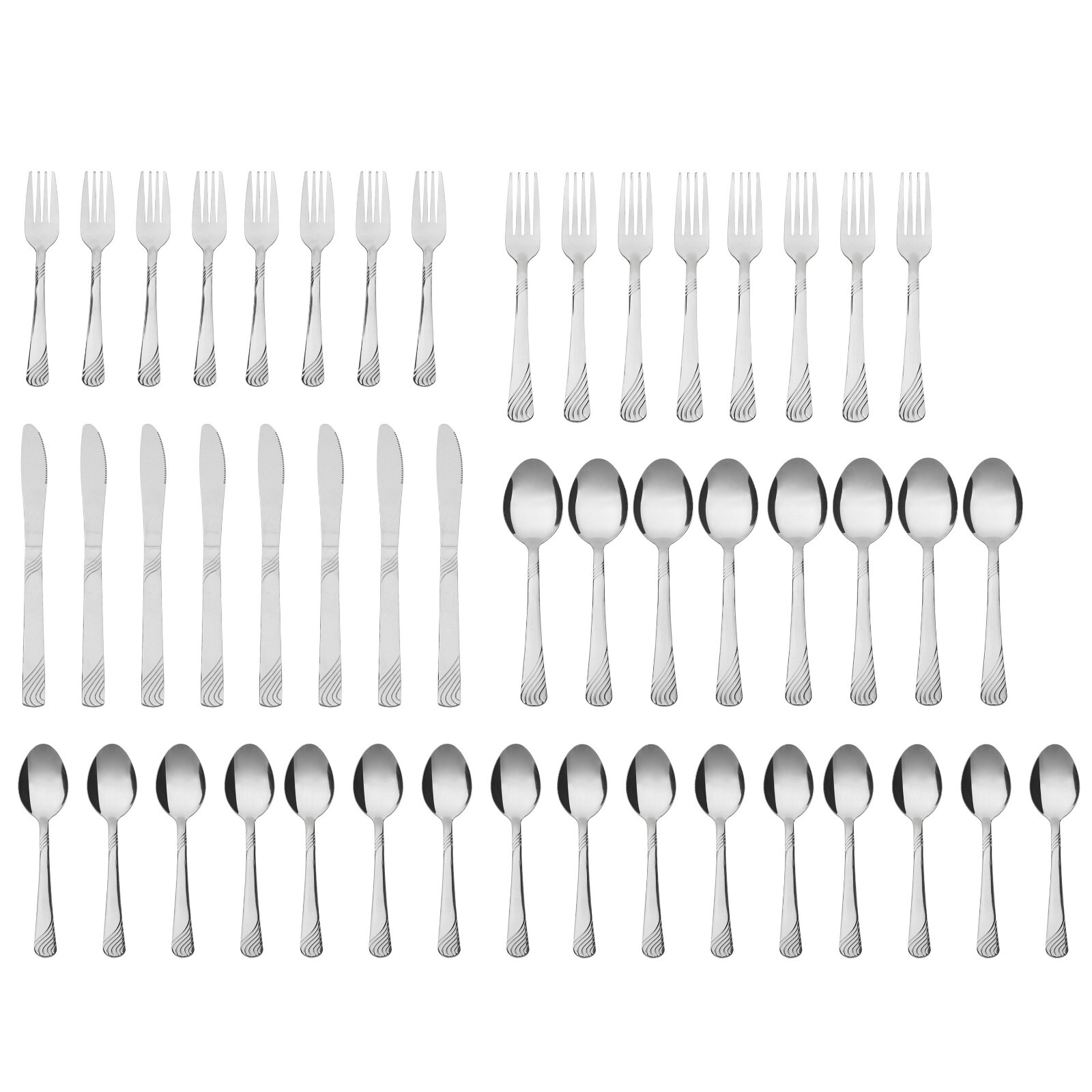 48 Pcs Silverware Set for 8 Stainless Steel Flatware Cutlery Utensil Kitchen New eBay