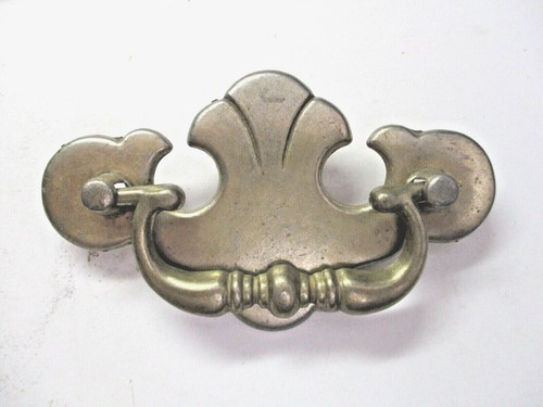 Taiwan Drop Bail Pull Handle 1970 Satin Nickel Dresser Drawer 3-3/4" Centers Vtg - Picture 3 of 7
