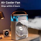 3 in 1 Portable Air Cooler LED Night Light Humidifier Home Office Fan