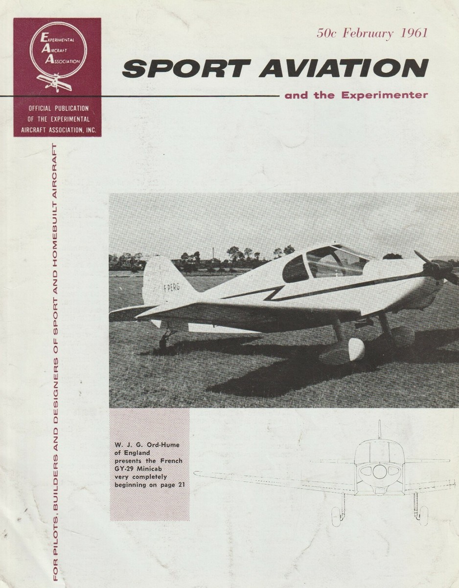 Sport Aviation (Feb 1961) Seaplanes, OX-5, Minicab GY-20, Tiny
