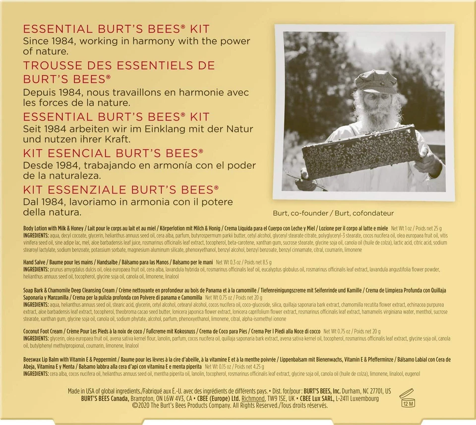 Juego de regalo esencial Burt's Bees, 5 productos de tamaño de viaje Foto 2 de 4