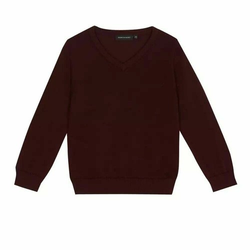 Wine/Maroon V-Neck School Jumper | eBay