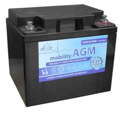 Leoch AGM 12V 42Ah Akku für Elektromobil Rollstuhl AGM-42-MOB