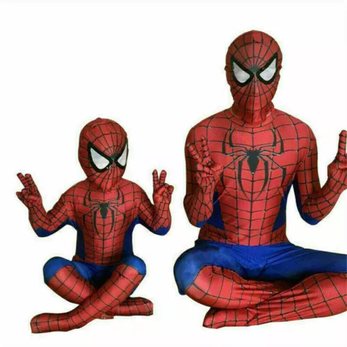 Children Spiderman Costume Boys Super Hero Fancy Dress Myers Cosplay Clothes UK - Picture 4 of 27