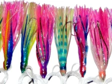 5 Trolling Lure Offshore Sea Fishing Mahi,ONO,Tuna,Wahoo Saltwater Striker Skirt